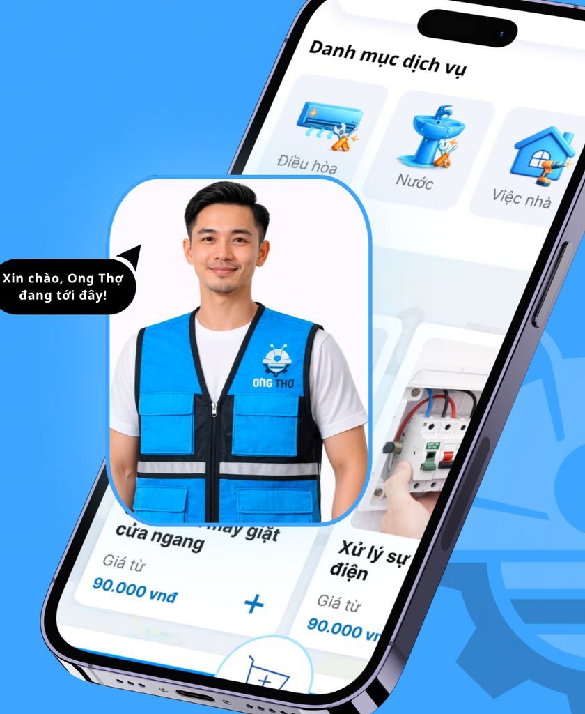 Đặt thợ sửa chữa nhanh chóng tại Hà Nội — thao tác thuận tiện trên app